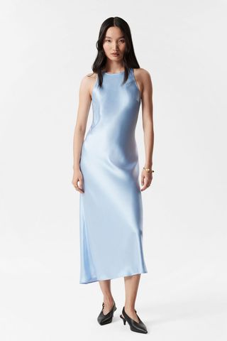 & Other Stories Sleeveless Satin Midi Dress