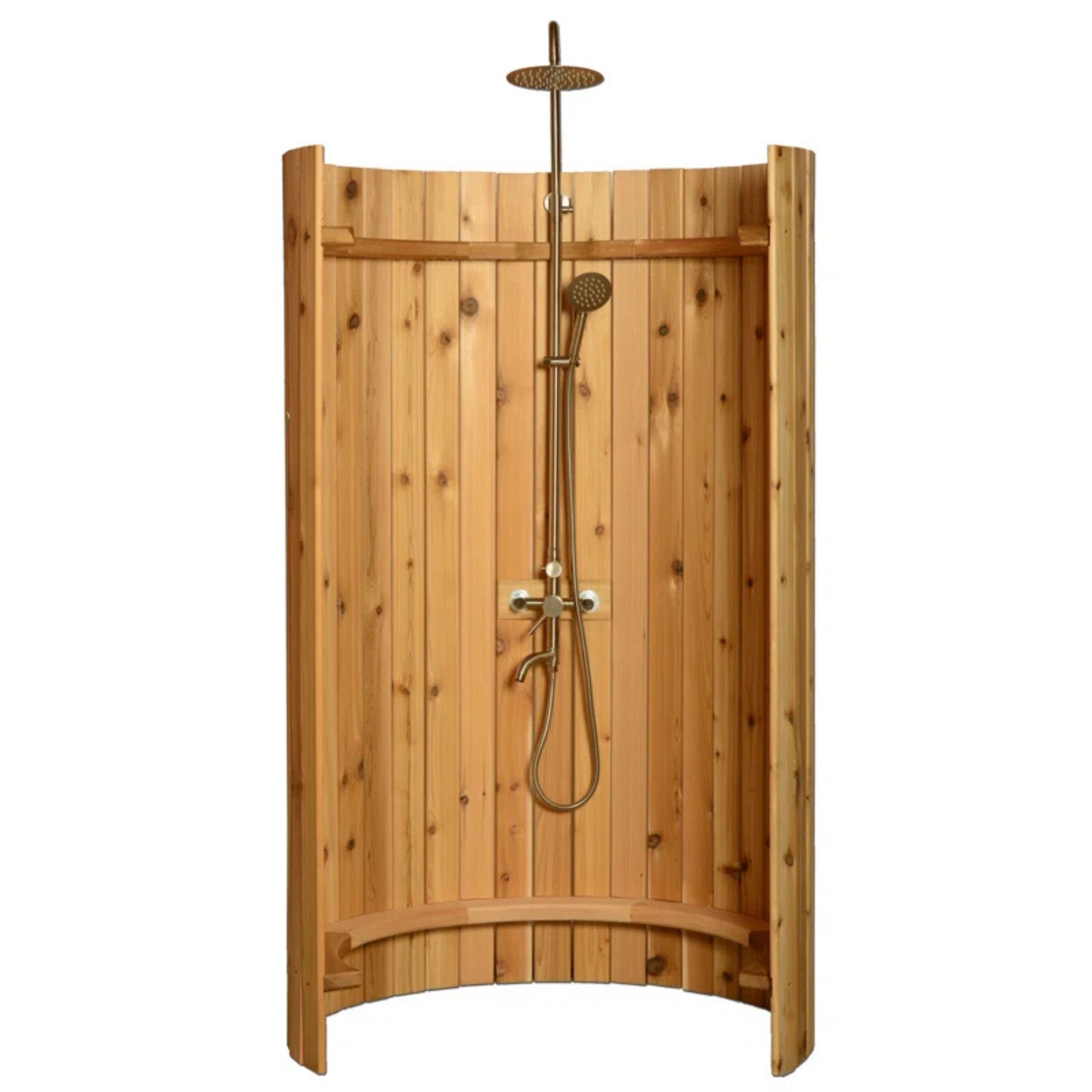 Ellipse Outdoor Shower in Rustic Cedar