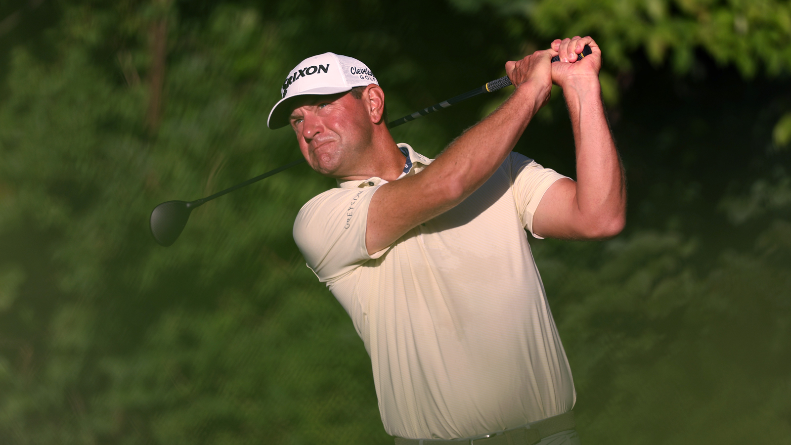 Lucas Glover hits a tee shot