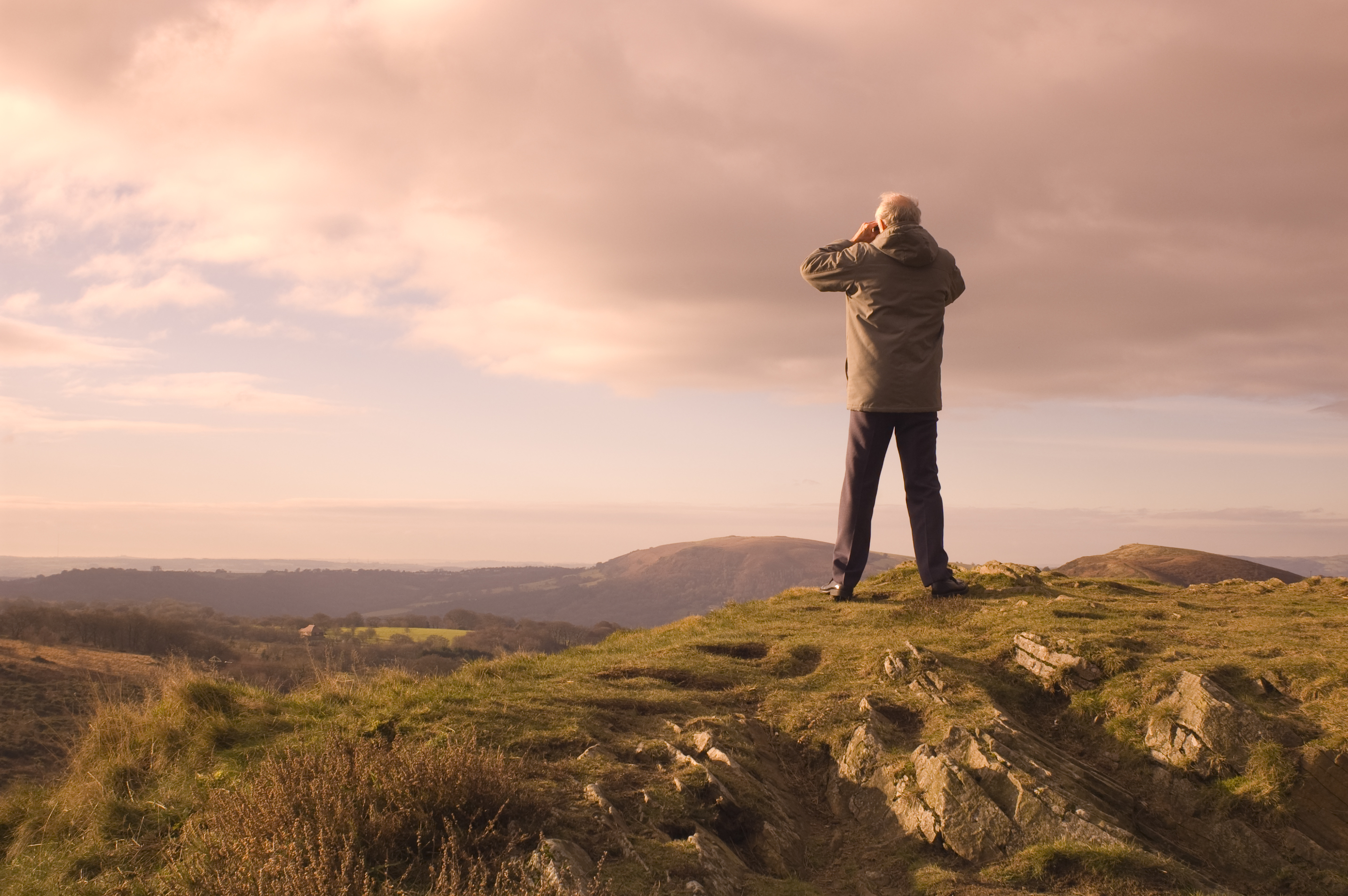 Man looking out to the horizon 