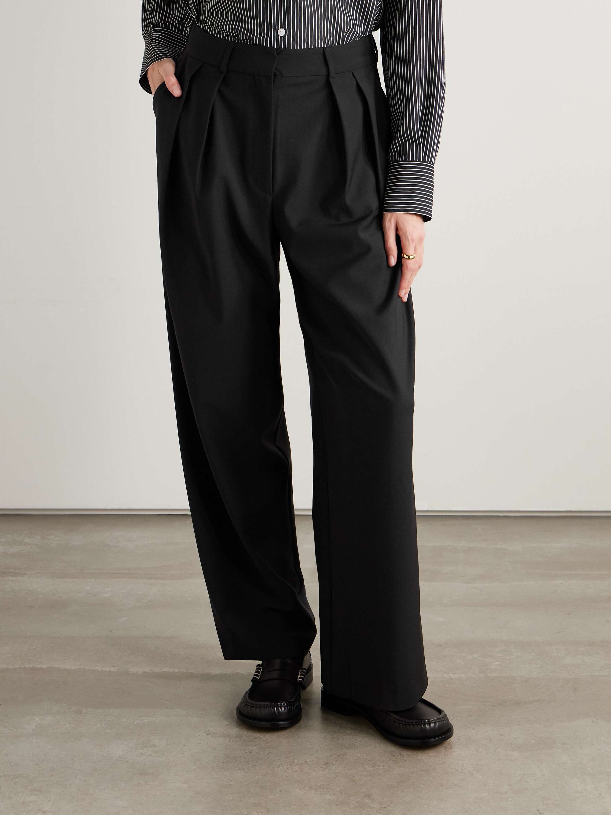 Ripley Pleated Crepe Wide-Leg Pants