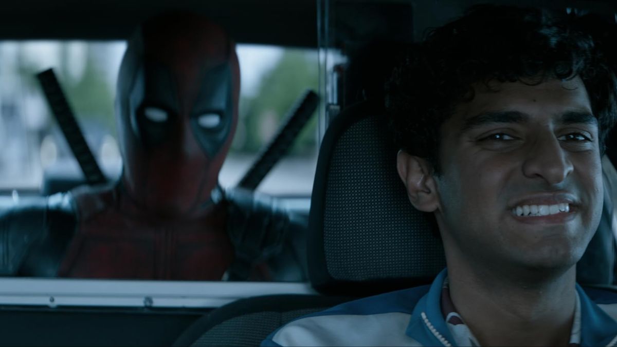 Ryan Reynolds and Karan Soni in Deadpool 2