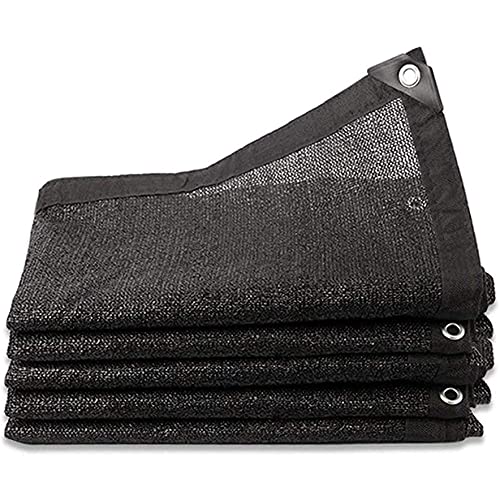 Shade Netting 60% Sunblock Shade Cloth - Black Bulk Uv Resistant Fabric Mesh Tarp for Greenhouse Plant Shade Net Taped Edge With Grommets Included Black 4-Pin Breathable (2mx2m/6.6ftx6.6ft)