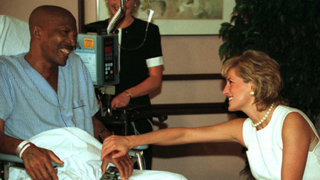 Princess Diana with cancer patient