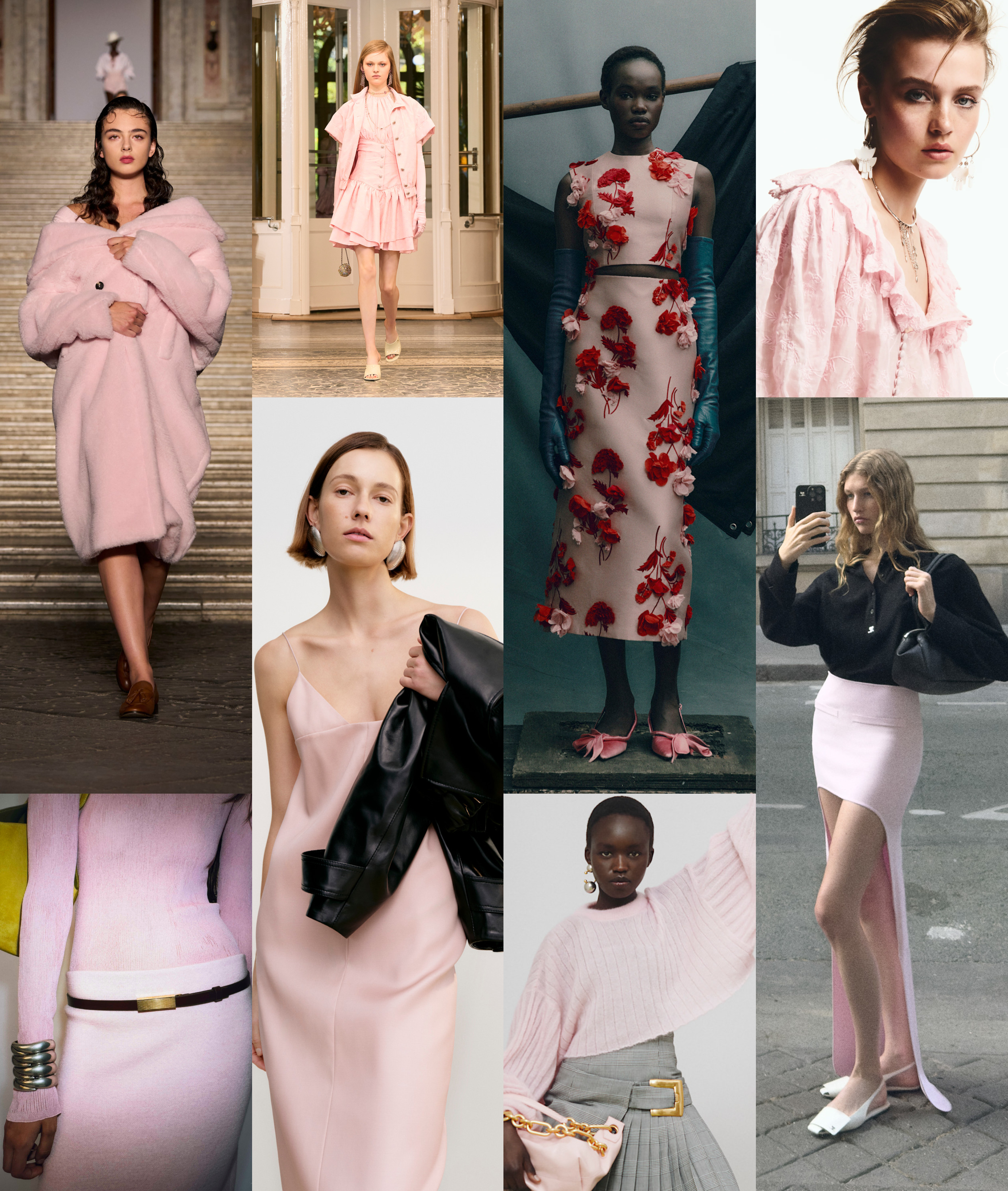 winter 2026 color trends, pale pink at Max Mara, Khaite, Chanel, Brandon Maxwell, Erdem, Balmain, Isabel Marant, Courr&amp;egrave;ges Resort 2026