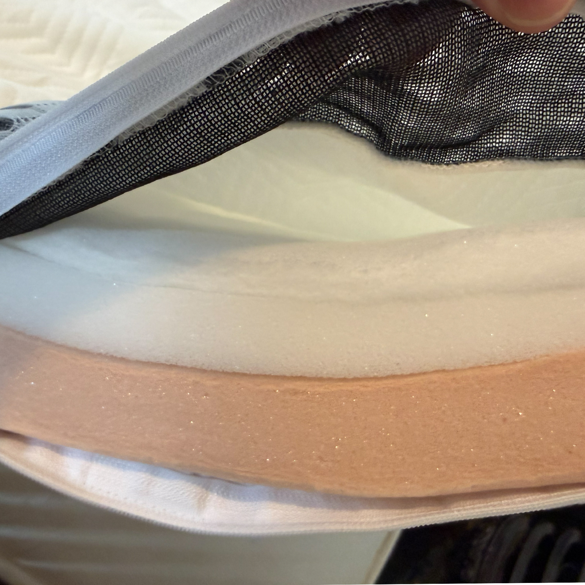 Panda Hybrid Bamboo Mattress Topper being tested