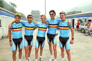 The Belgian team poses