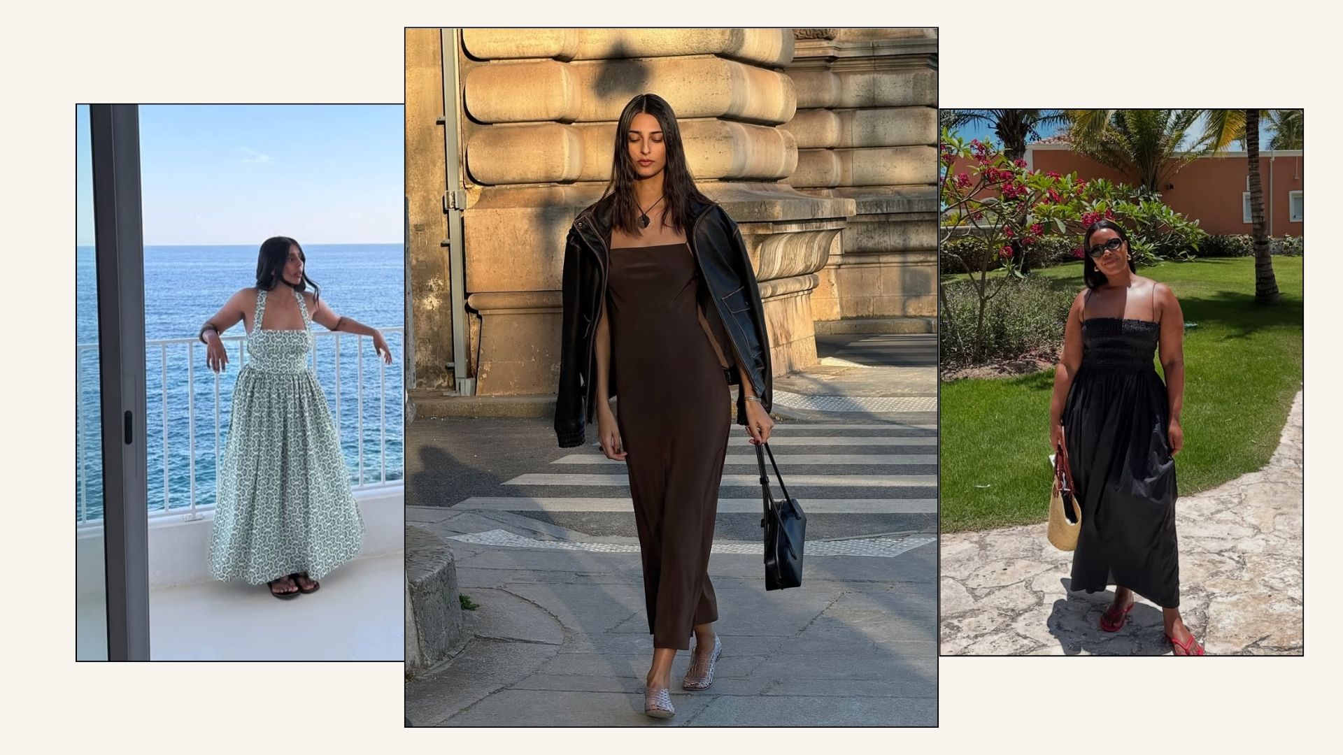 three women wearing summer dresses
