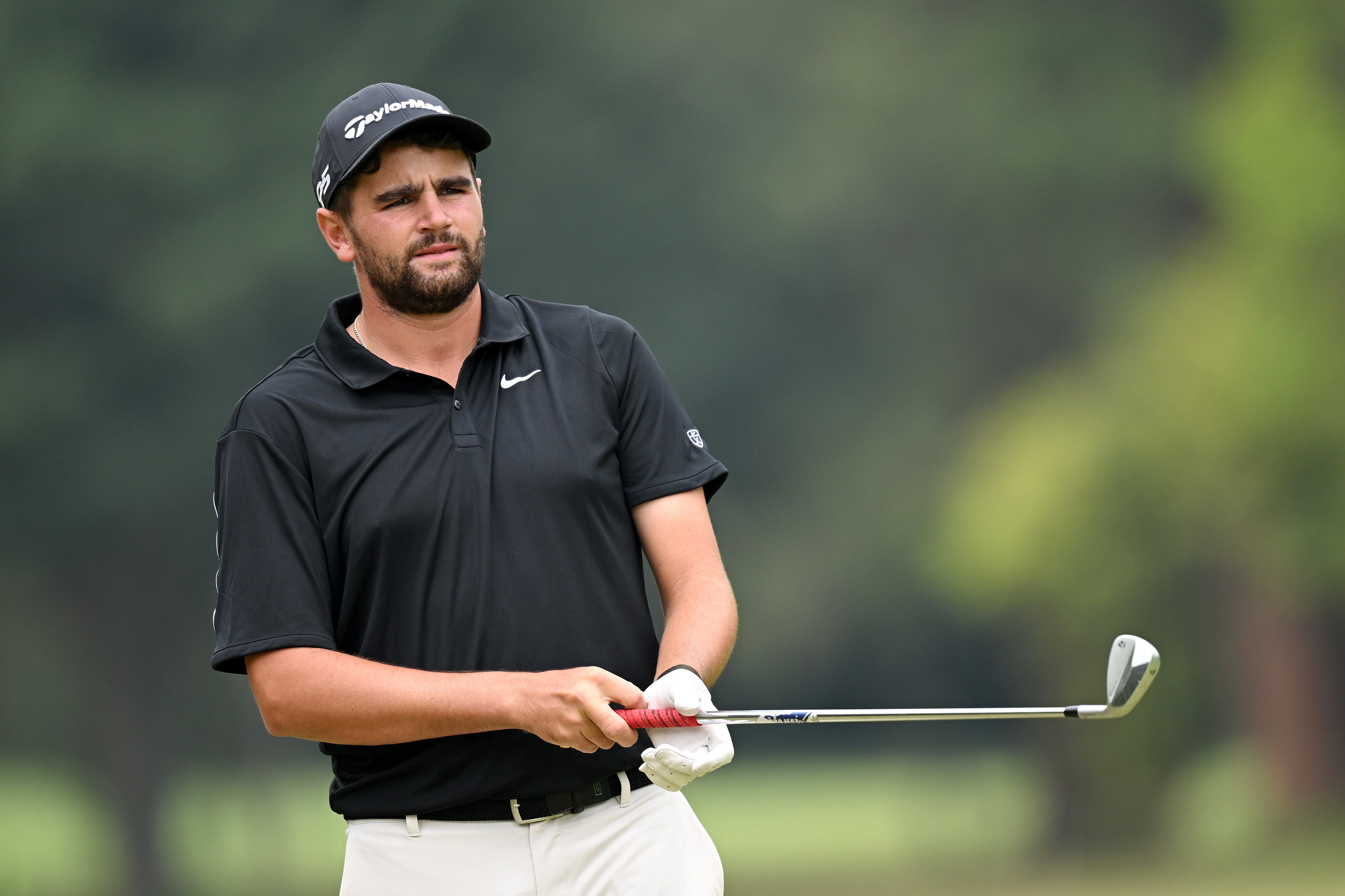 Casey Jarvis lines up his iron shot