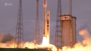 Europe's new Vega C rocket lifts off for its debut flight from the European spaceport in Kourou, French Guiana on July 13, 2022.
