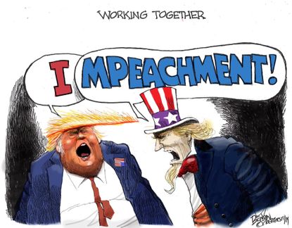 Political Cartoon U.S. Impeachment Trump Together