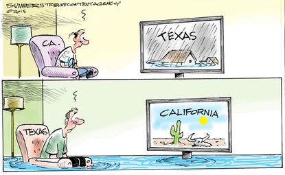 Editorial cartoon U.S. Texas California Environment