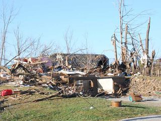 Tornado damage on March 2, 2012