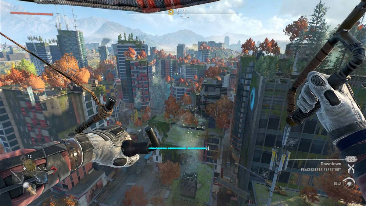 Can you paraglide between regions in Dying Light 2?