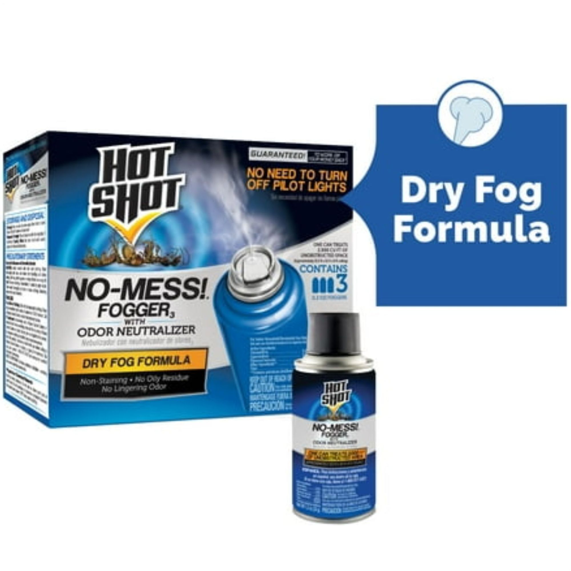 Hot Shot Fogger No-Mess With Odor Neutralizer, 3-Count, 1.2-Ounce