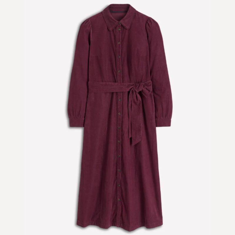 burgundy cord dress