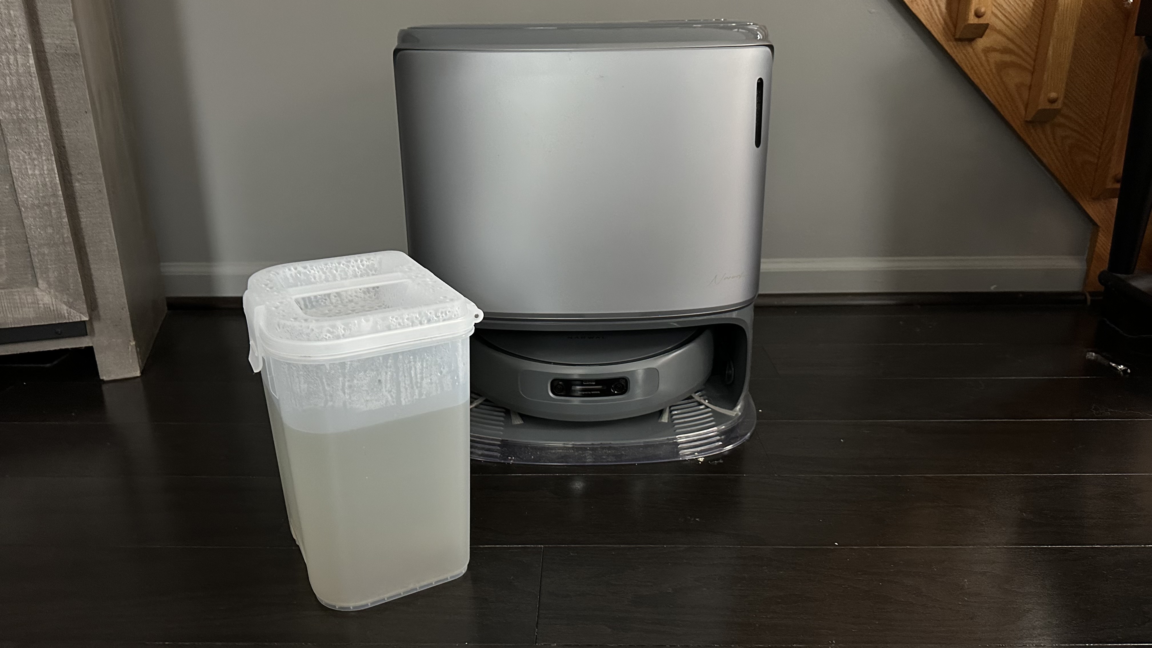 Dirty water tank after mopping