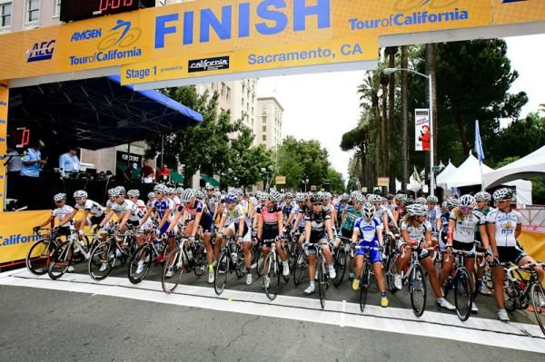 The 60-minute Amgen Tour of California Women's Criterium started at noon and followed a course around the California state capital building.
