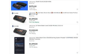 Steam Deck eBay listings