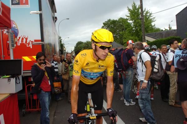 Bradley Wiggins (Team Sky) helped Cavendish in the leadout