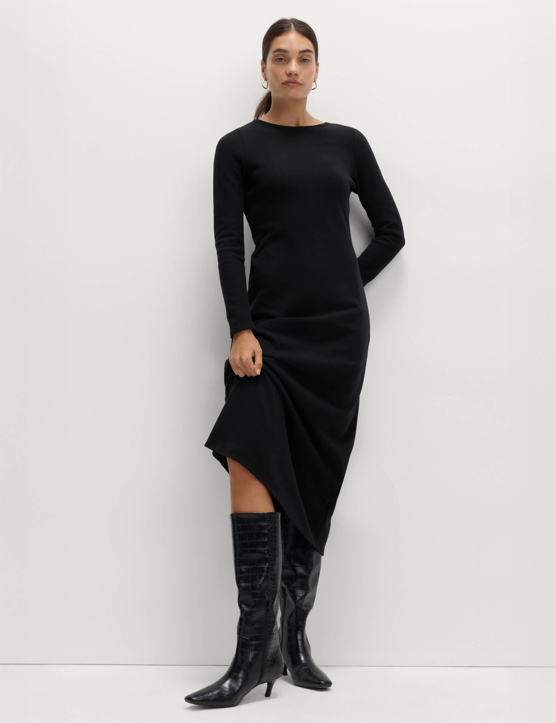 Cotton Rich Cosy Midi Column Dress