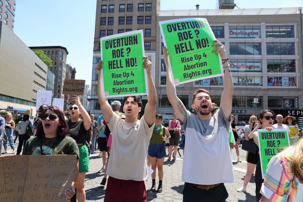 Pro-choice protesters. 