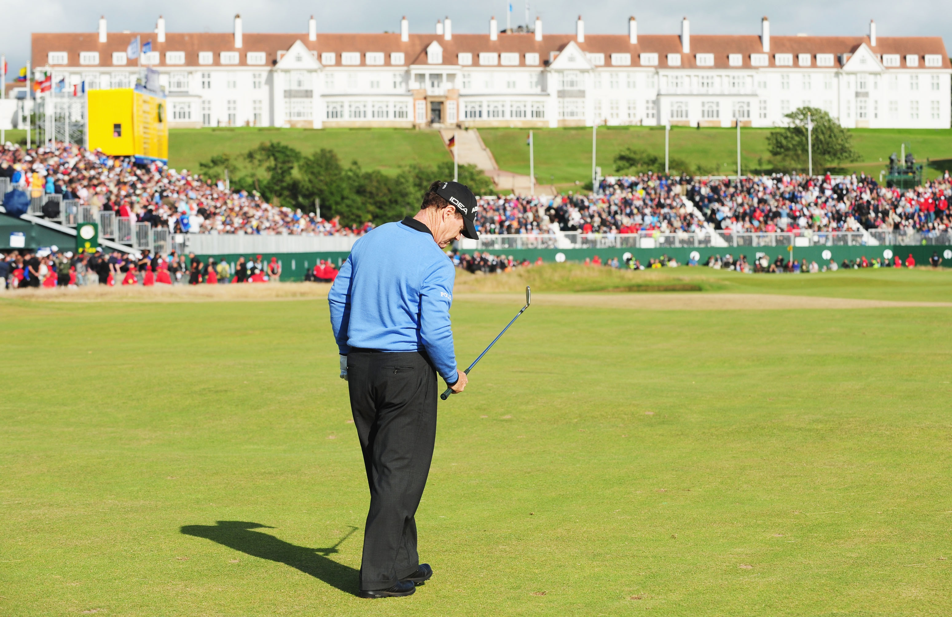 Tom Watson after is approach to 18 during the final round of the 2009 Open at Turnberry