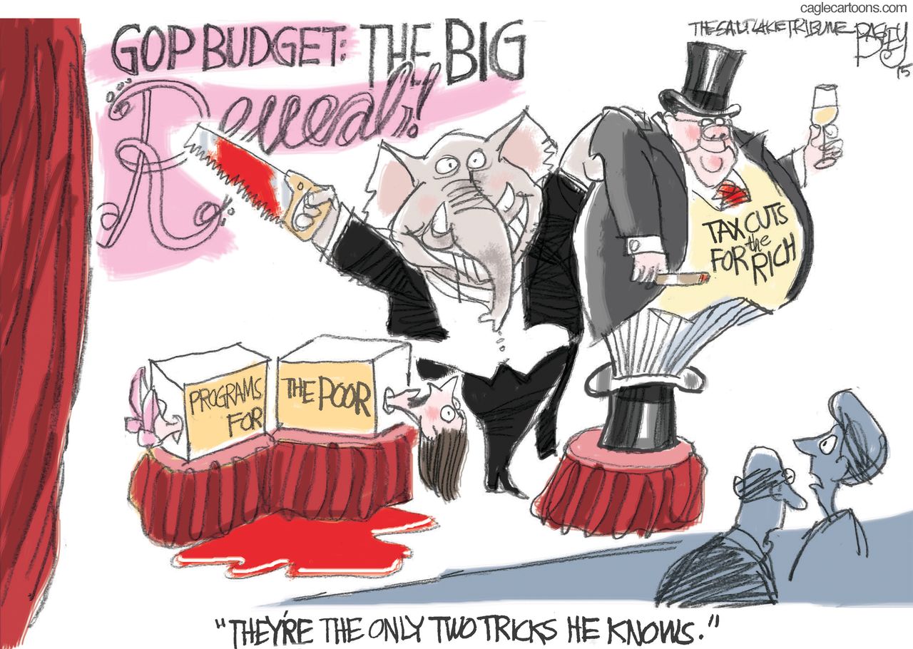 Political cartoon U.S. GOP budget