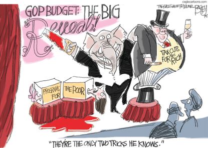 Political cartoon U.S. GOP budget