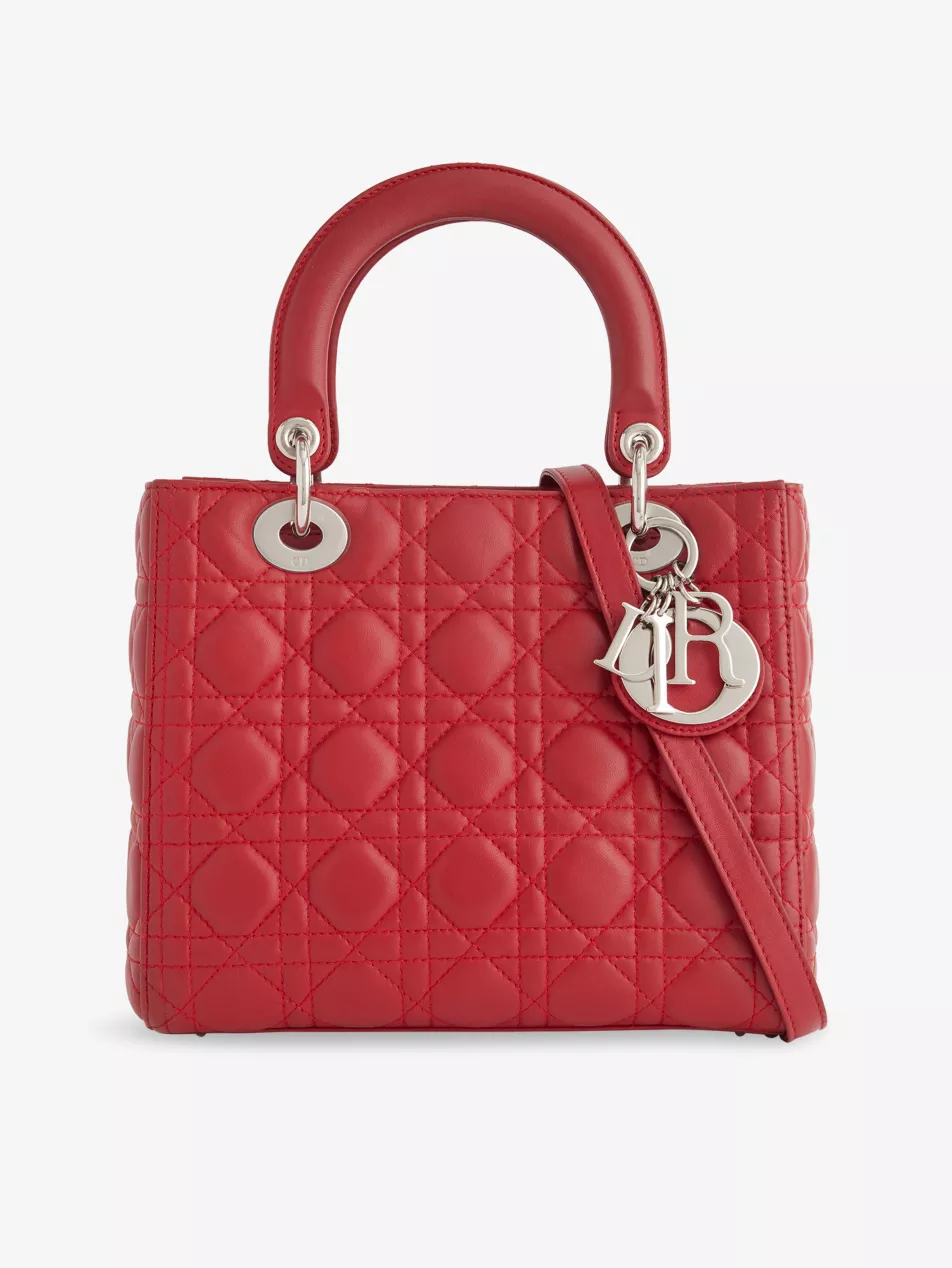 Pre-Loved Christian Dior Lady Dior Leather Top-Handle Bag
