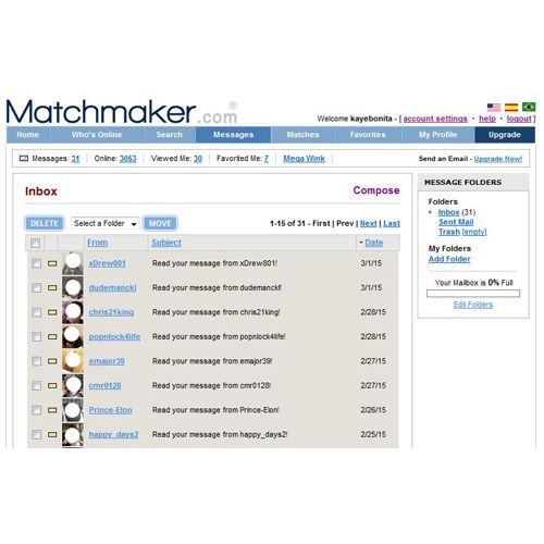 Matchmaker image: You can see messages but you cannot open them unless you subscribe.