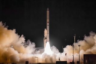 A Shavit rocket launches the Ofek 13 radar spy satellite to orbit on March 29, 2023.