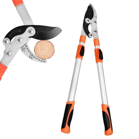 Extendable Anvil Loppers, 27-41'' Telescopic Tree Branch Cutter, Heavy Duty Steel Blade Tree Trimmer Long Handle With 2&amp;quot; Diameter Clean Cutting Capacity for Garden Pruning