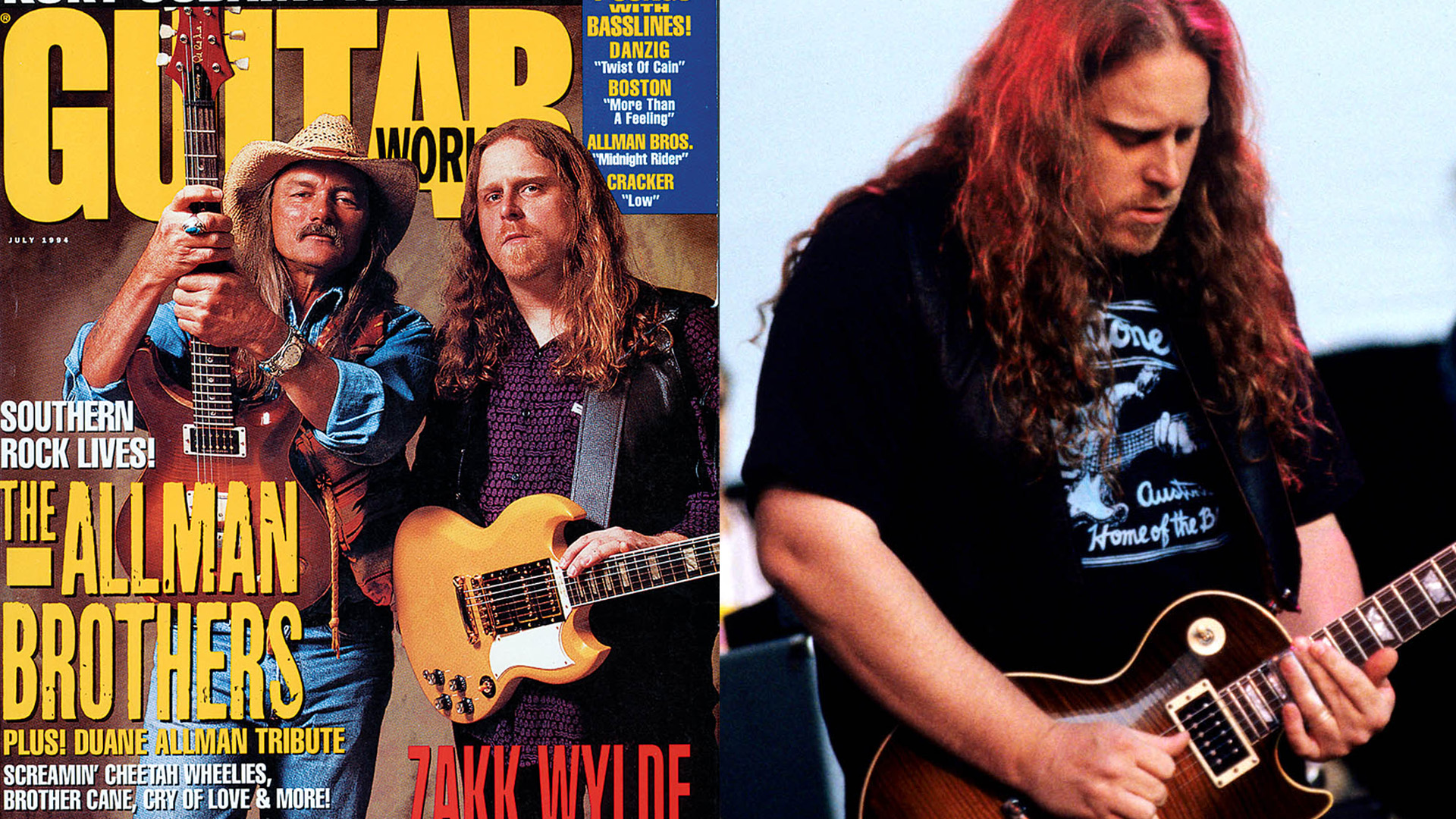 Warren Haynes takes a solo on a Les Paul in 1995