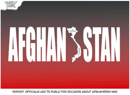 Political Cartoon U.S. Afghanistan War Government Lies Vietnam