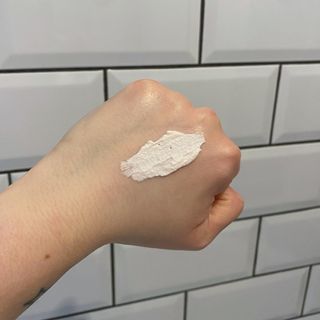 Image showing texture of Nyx Professional Makeup The Marsh Mellow Smoothing Primer on the back of a hand