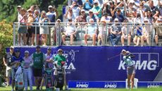 Nelly Korda teeing off