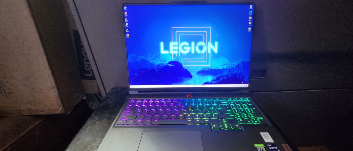 Lenovo Legion Slim 7i (2023) on a table