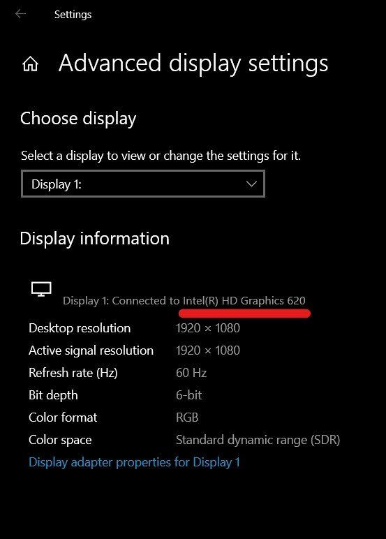 Windows 10 display settings