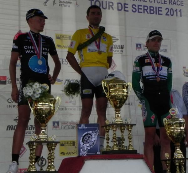 The final podium; Rasmussen (Christina Watches), Ivan Stevic (Powermove), and Konverset