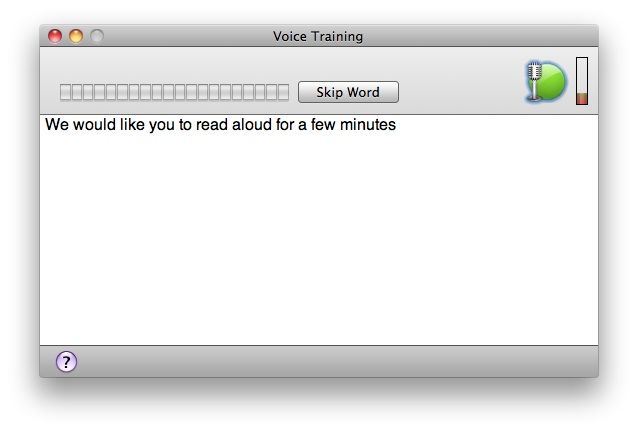 Initial voice training with Dragon Dictate 2.0 takes around five minutes and recognition accuracy from here on in is impressi