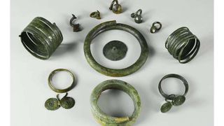 A selection of Bronze Age jewelry. 
