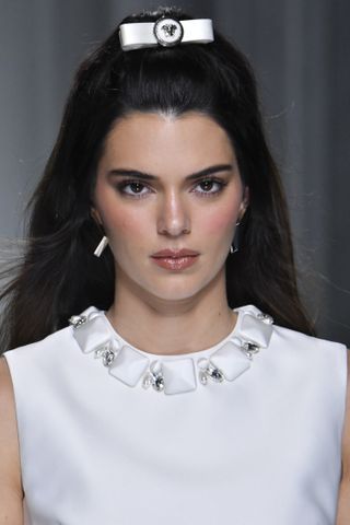 Kendall Jenner walks the runway during the Versace Ready to Wear Spring/Summer 2024 fashion show as part of the Milan Fashion Week on September 22, 2023 in Milan, Italy.