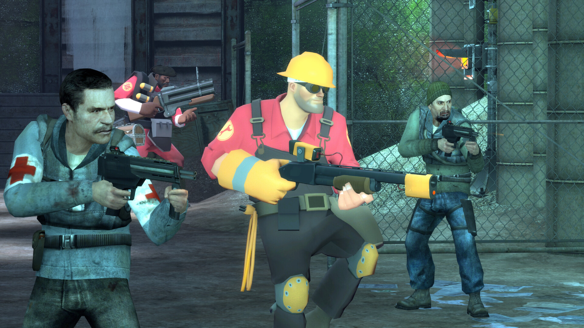 A mod that lets you play Half-Life 2 multiplayer as the mercs from Team Fortress 2 is coming to Steam