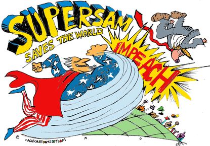 Political cartoon U.S. Trump impeachment