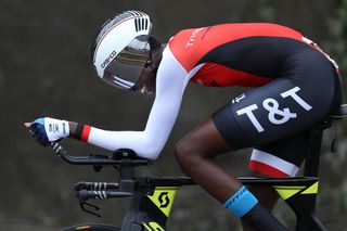 Trinidad and Tobagos Teniel Campbell silver medal competes during the Lima 2019 PanAmerican Games Cycling Road Time Trial Women event in Lima Peru on August 7 2019 Photo by LUKA GONZALES AFP Photo credit should read LUKA GONZALESAFP via Getty Images
