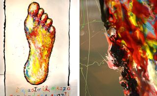 an industrial skin imprinted with an image of a foot titled Il Piede