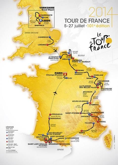 The 2014 Tour de France route