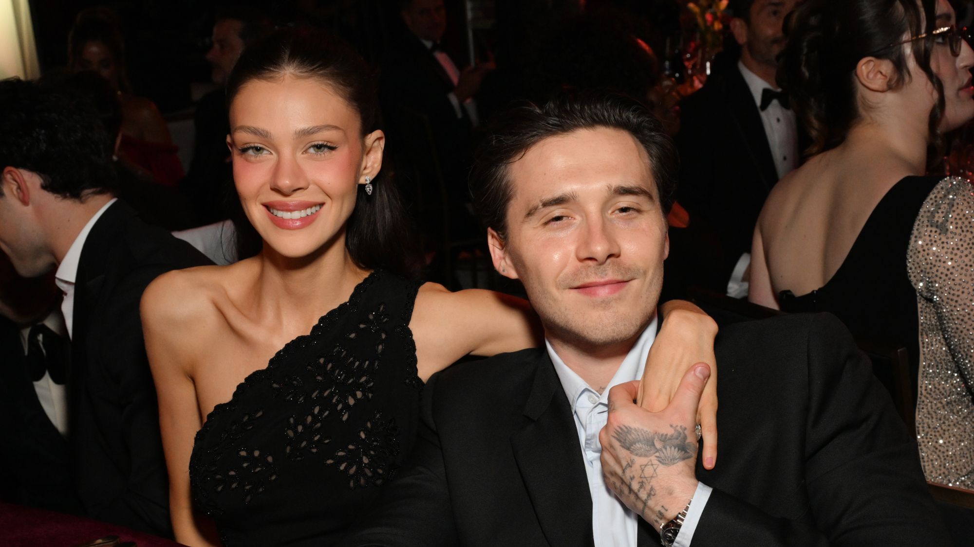 Brooklyn and Nicola Peltz Beckham attend Elton John AIDS Foundation's 34th Annual Academy Awards Viewing Party 