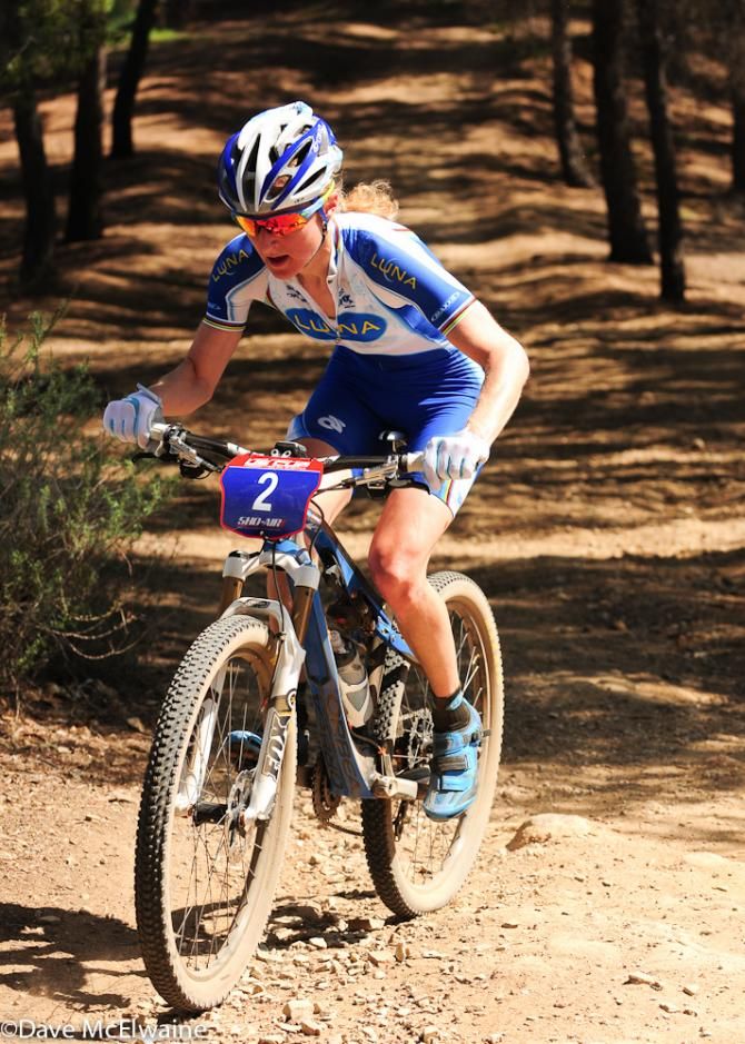 Catharine Pendrel (Luna Pro Team) lost ten seconds to Nash when she had a small bobble. That was the ballgame.